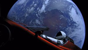 Tesla Roadster in Earth orbit